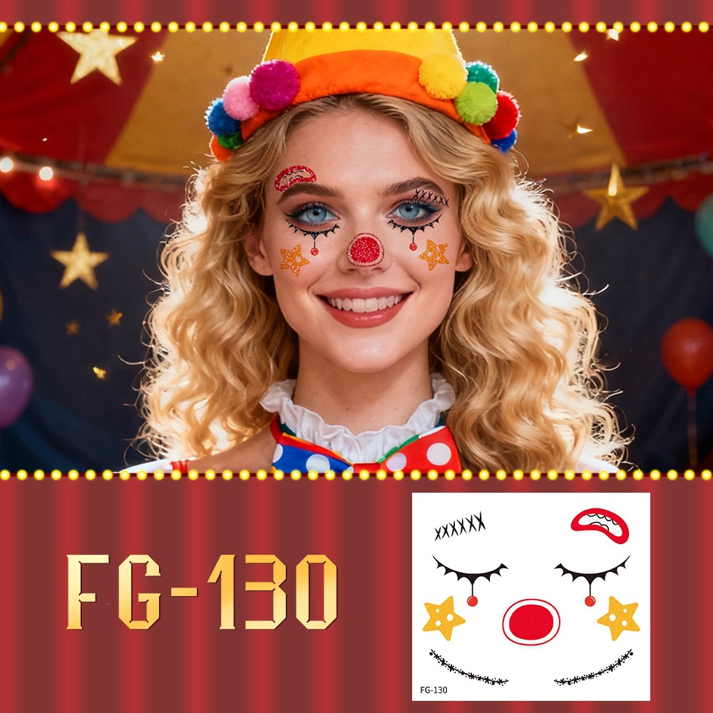 1:FG-130 (Glitter Clown Tattoo Sticker)