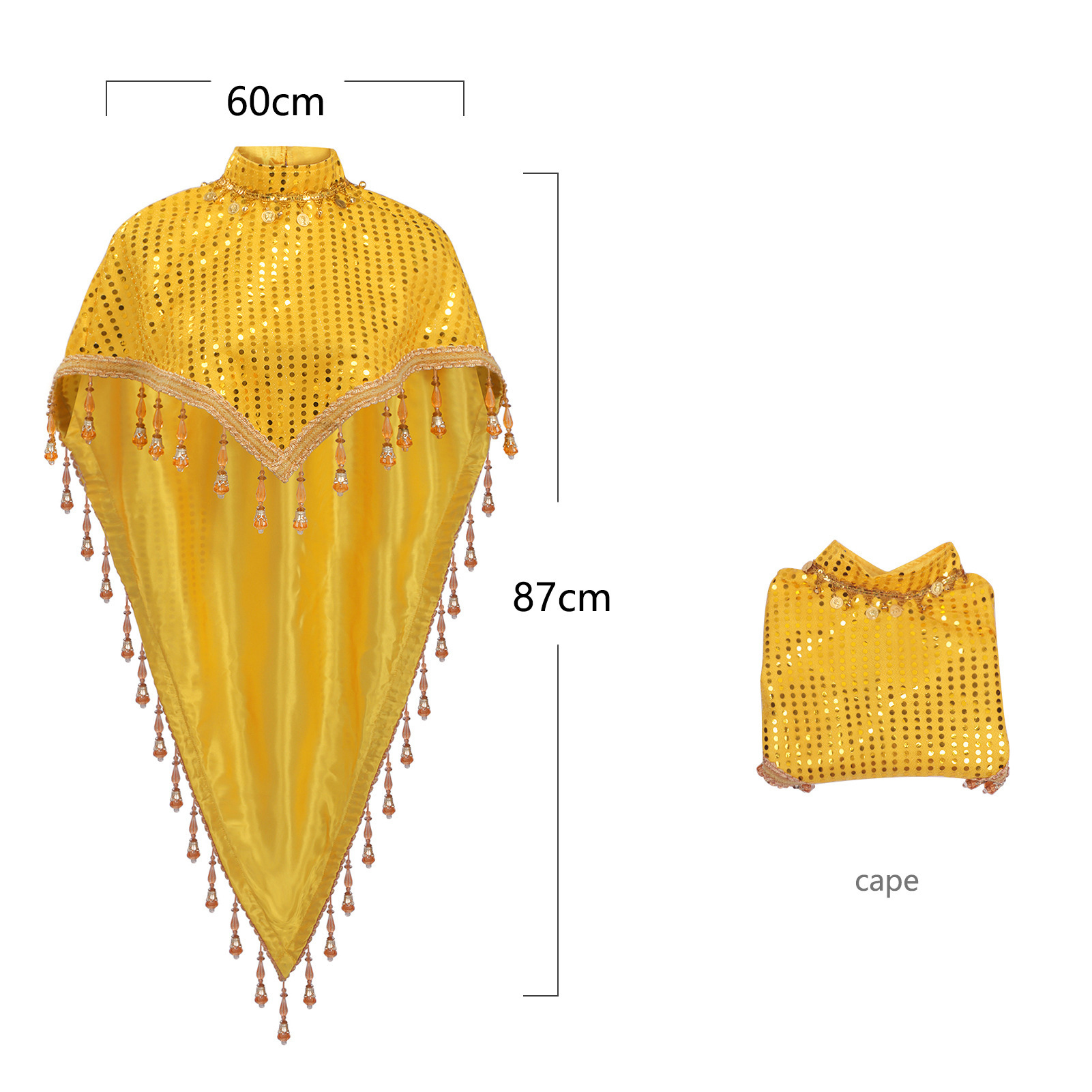 2608312 Tassel Shawl Yellow - One Size Fits All