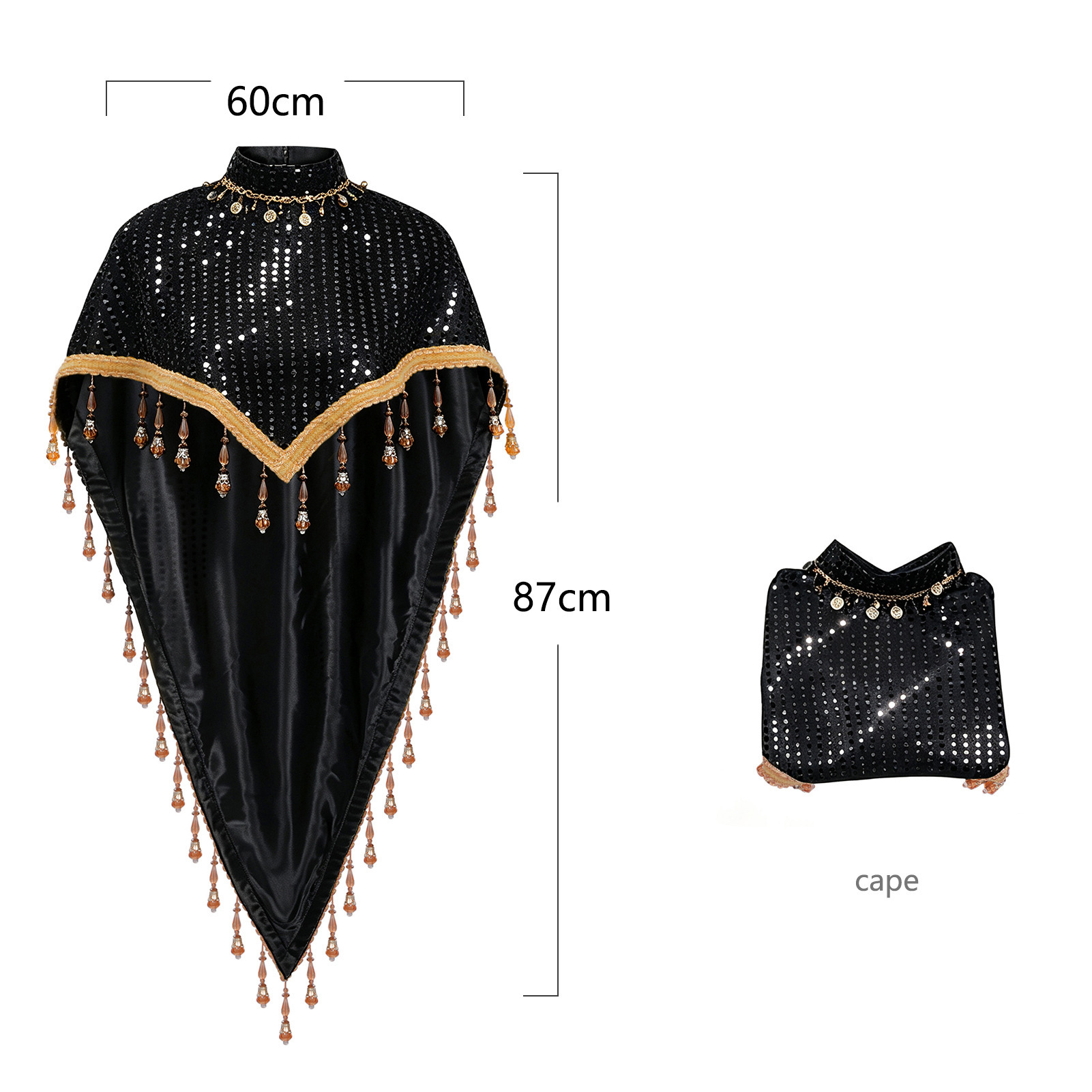 2608312 Tassel Shawl Black - One Size Fits All