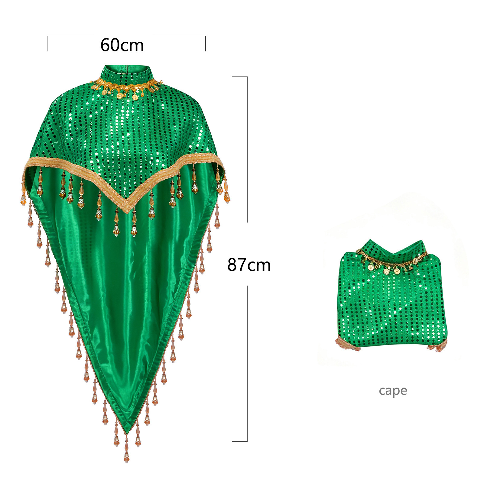 2608312 Tassel Shawl Green - One Size Fits All