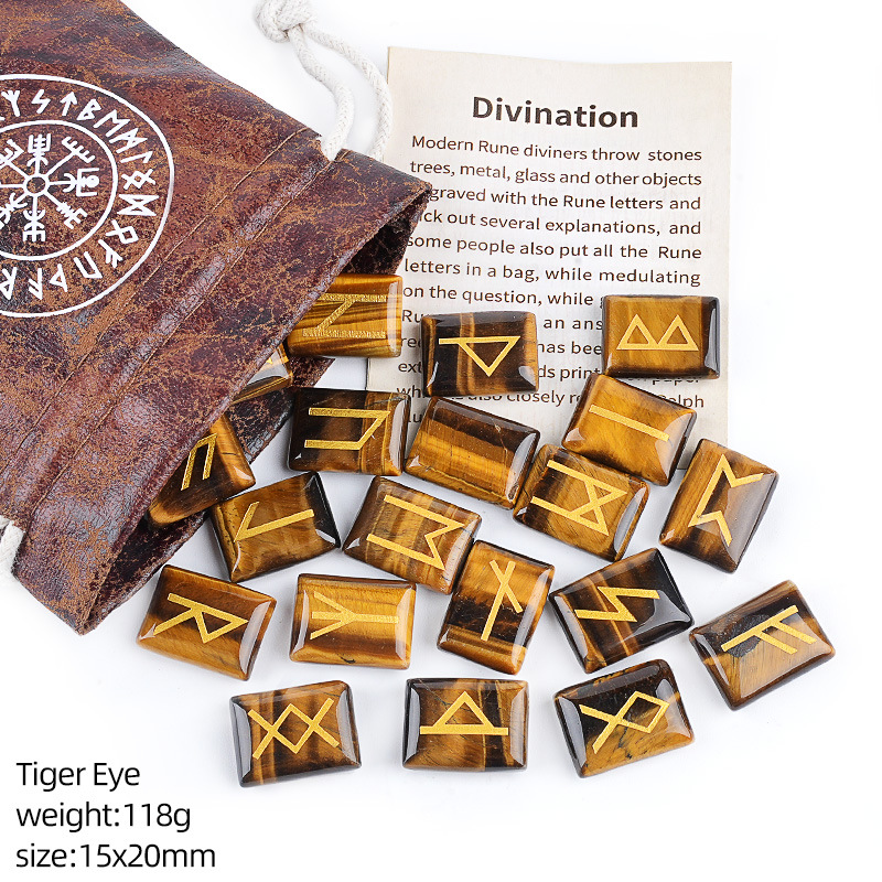 Tiger's Eye Stone Rune Set