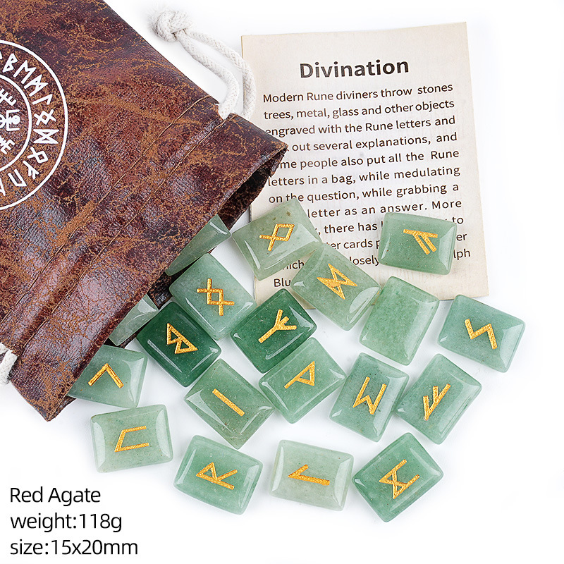 Green Aventurine Rune Set
