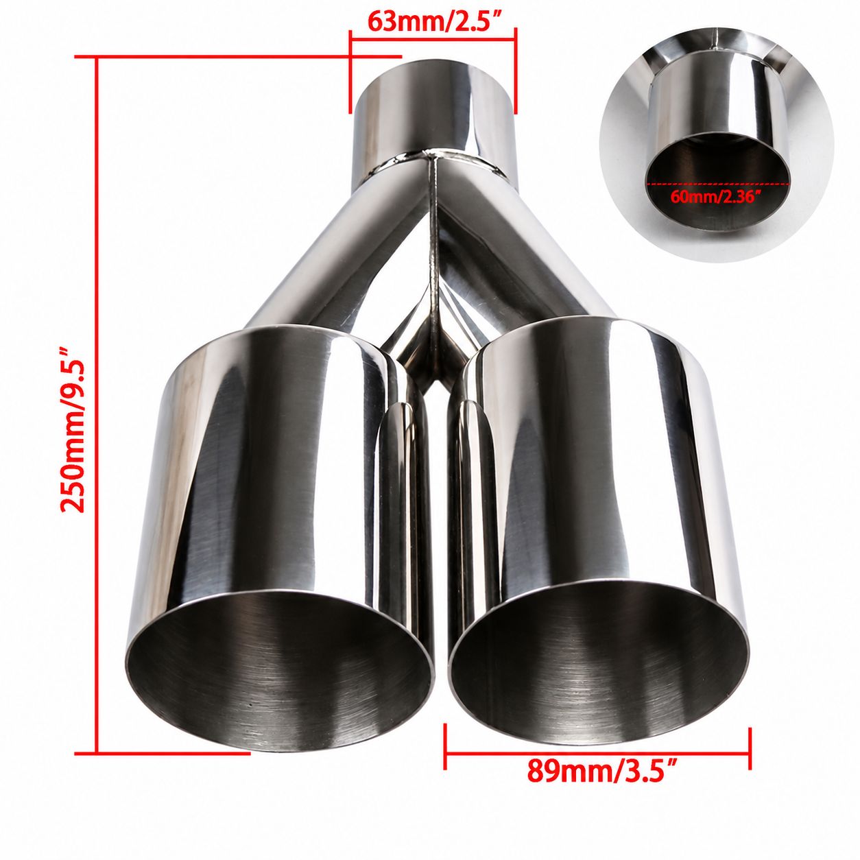 63-89-250mm single layer flat mouth (long and short) silver