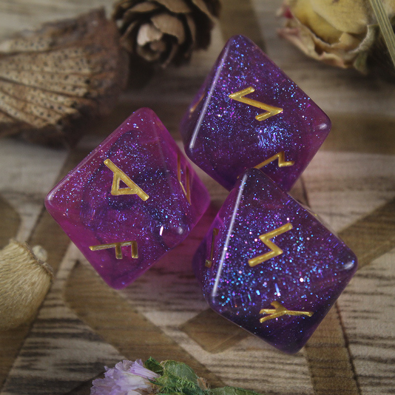 Starry purple Single Dice (three)