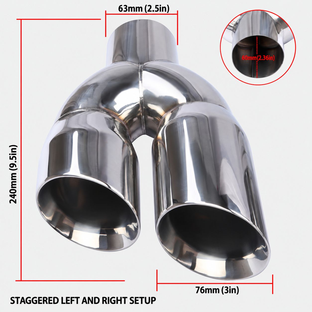63-76-235mm double-layer side bevel silver