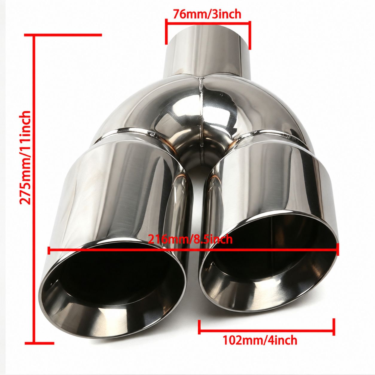 76-102-255mm double-layer angled side opening, silver finish