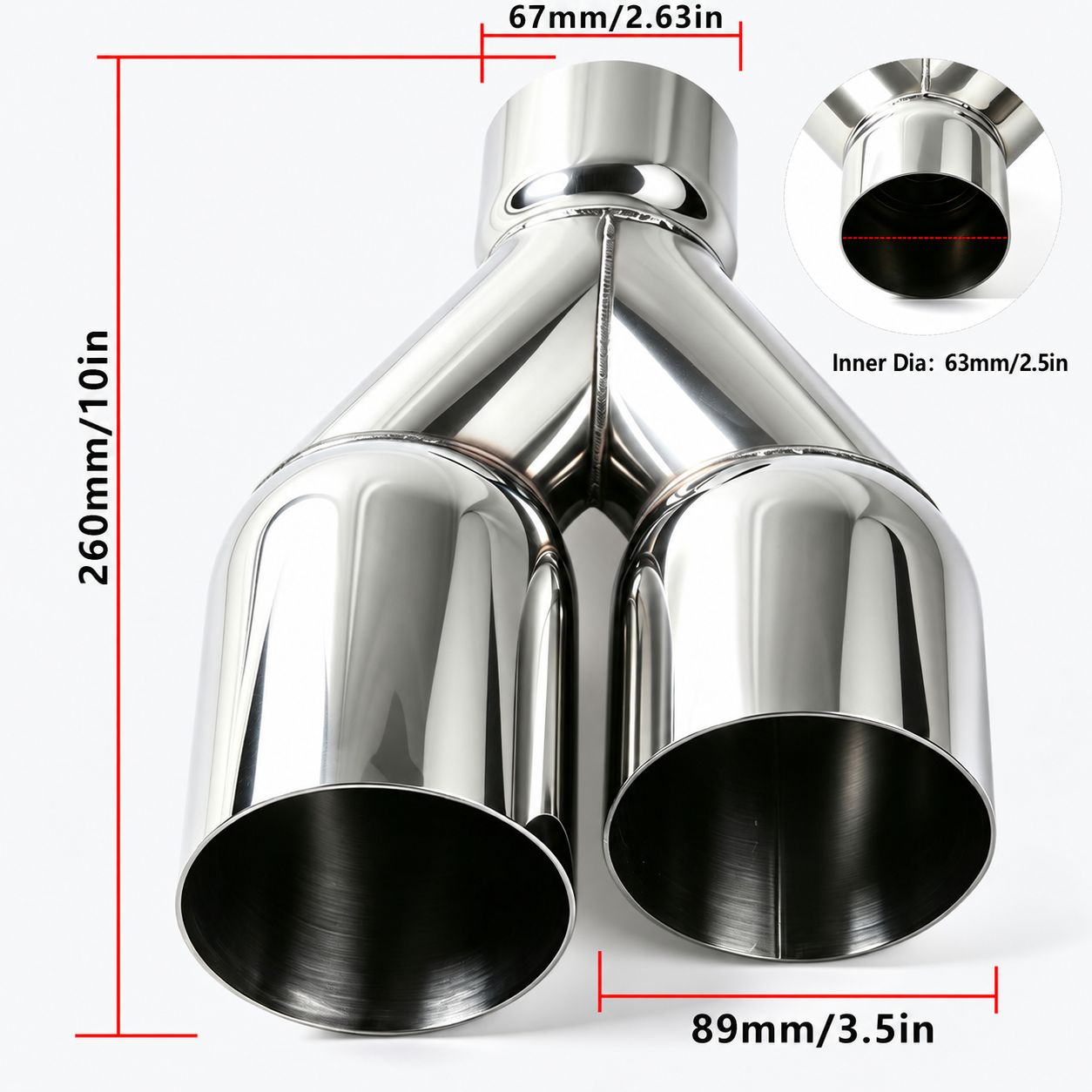 67-89-260mm single-layer flat mouth (long and short) silver