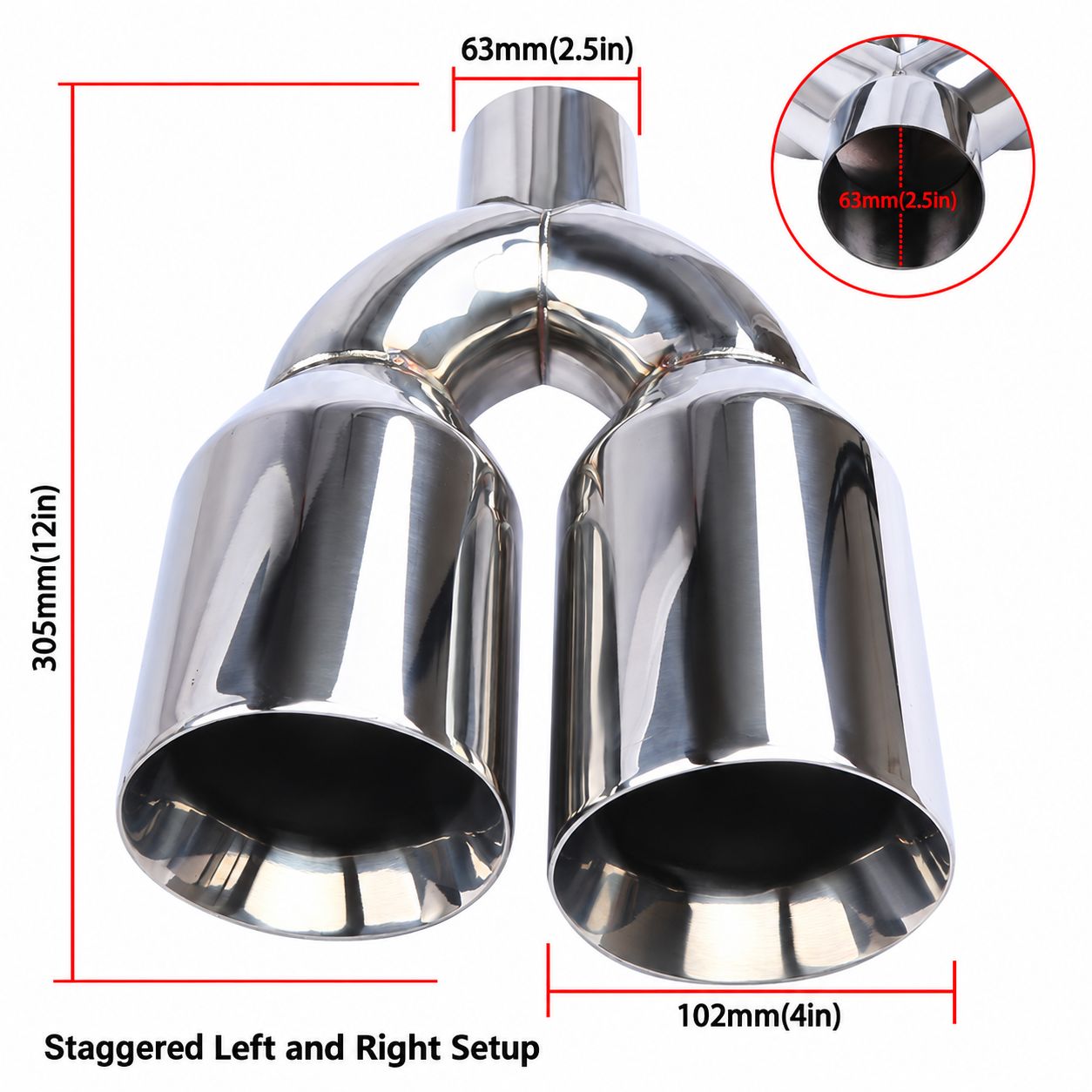 63-102mm double layer flat mouth (long and short) silver