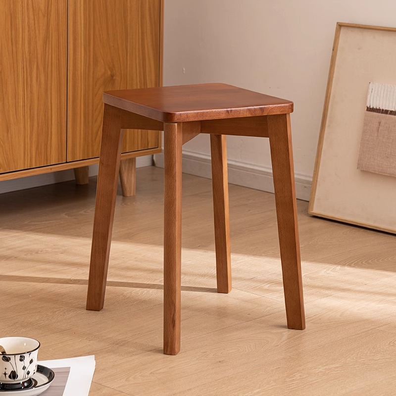 walnut color square stool