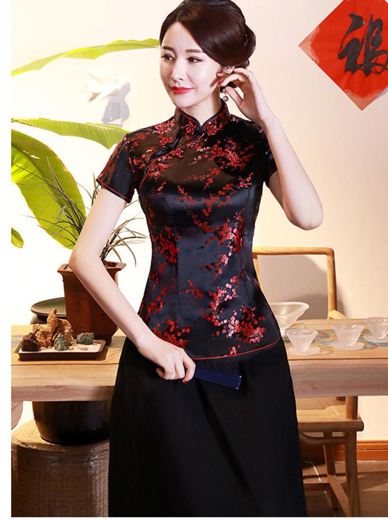 A0031 black and red plum blossom