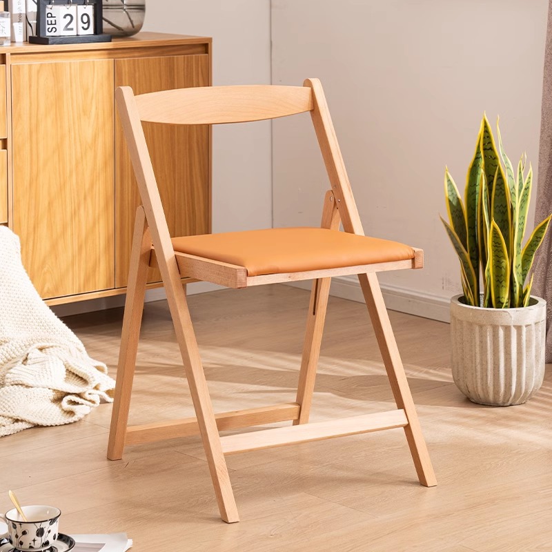 Log color wooden frame   orange pu soft bag [extra large style]