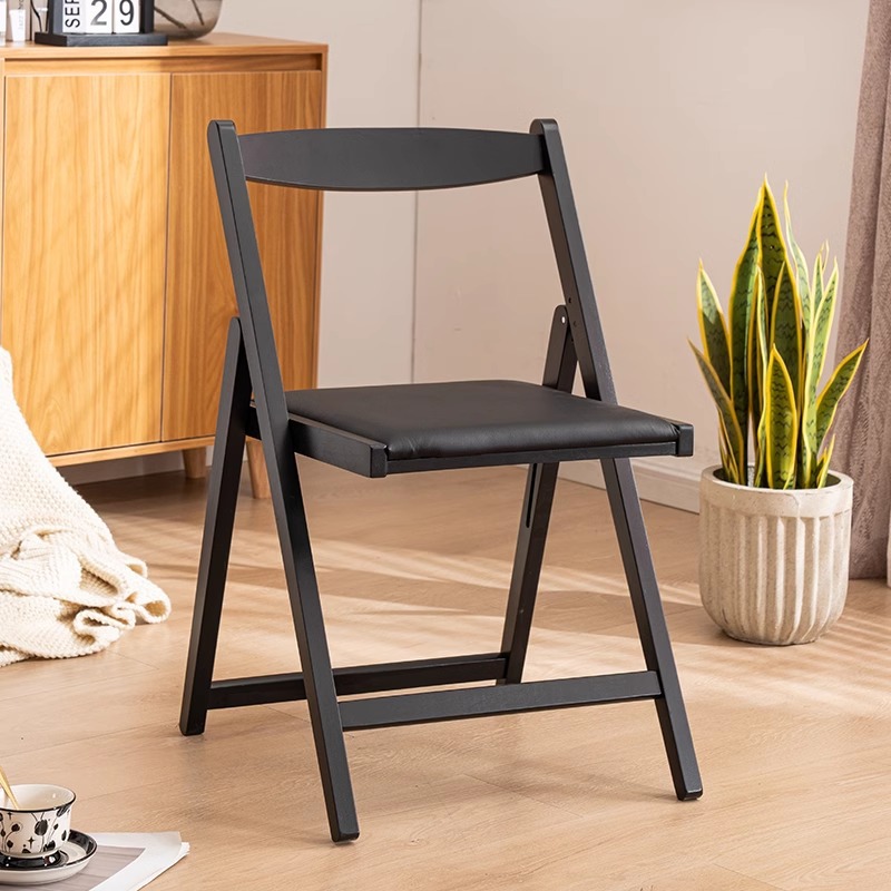 Black wooden frame   black pu soft bag [extra large style]