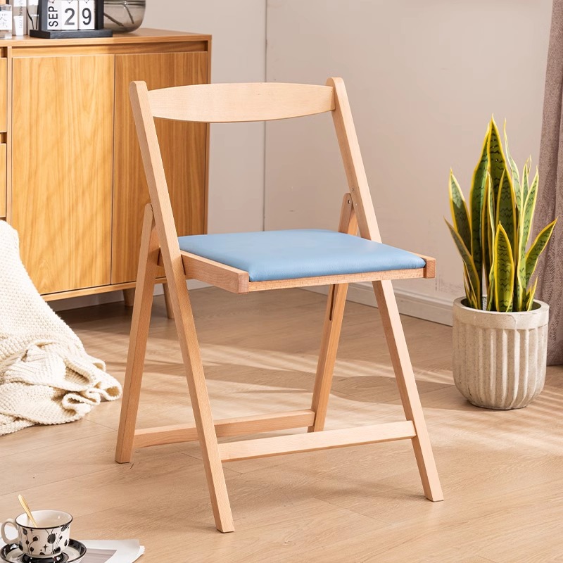Log color wooden frame   blue pu soft bag [extra large style]