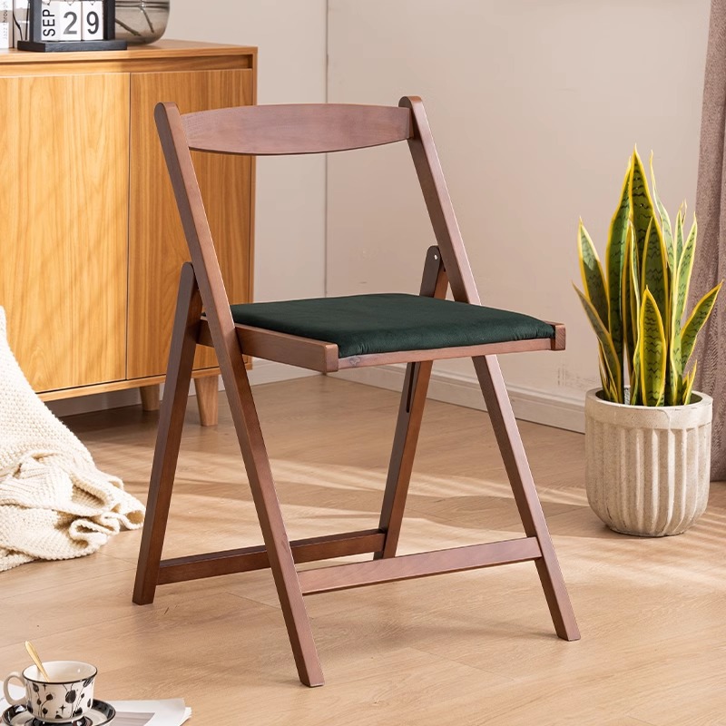 Walnut-colored wooden frame   dark green cloth-covered soft bag [extra large style]