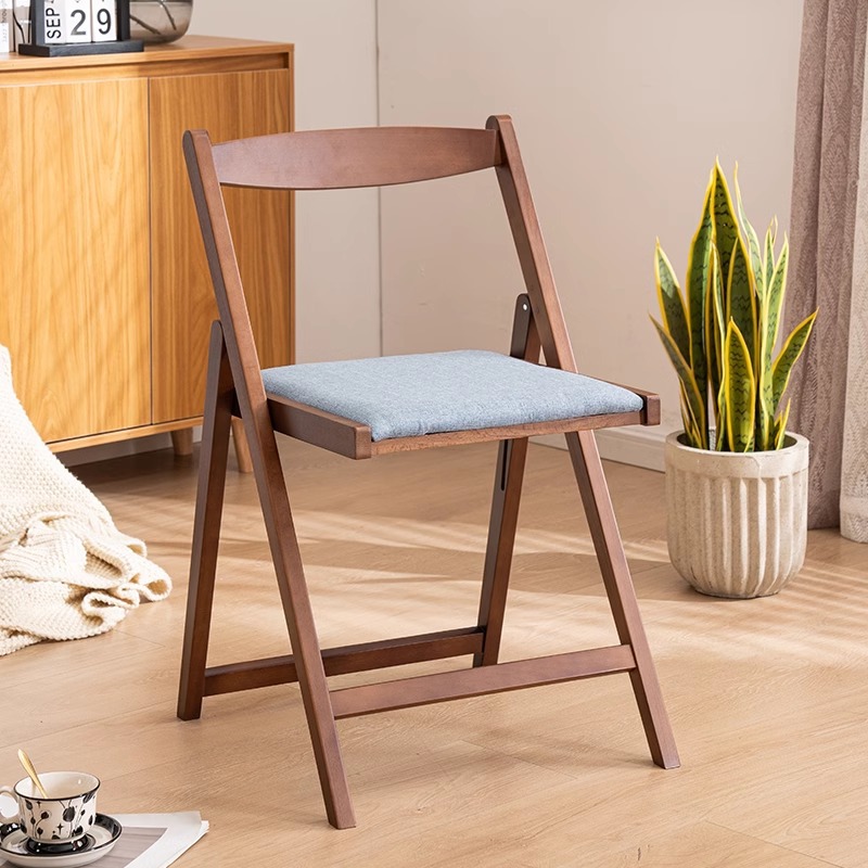 Walnut-colored wooden frame   blue cloth-covered soft bag [extra-large style]