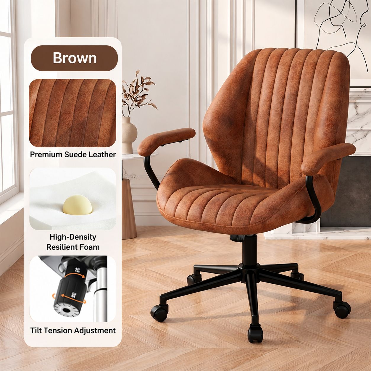 Brown Reclining Backrest