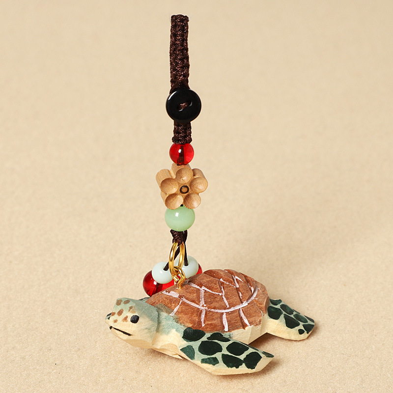 Wood carving little turtle-peach wood plum blossom