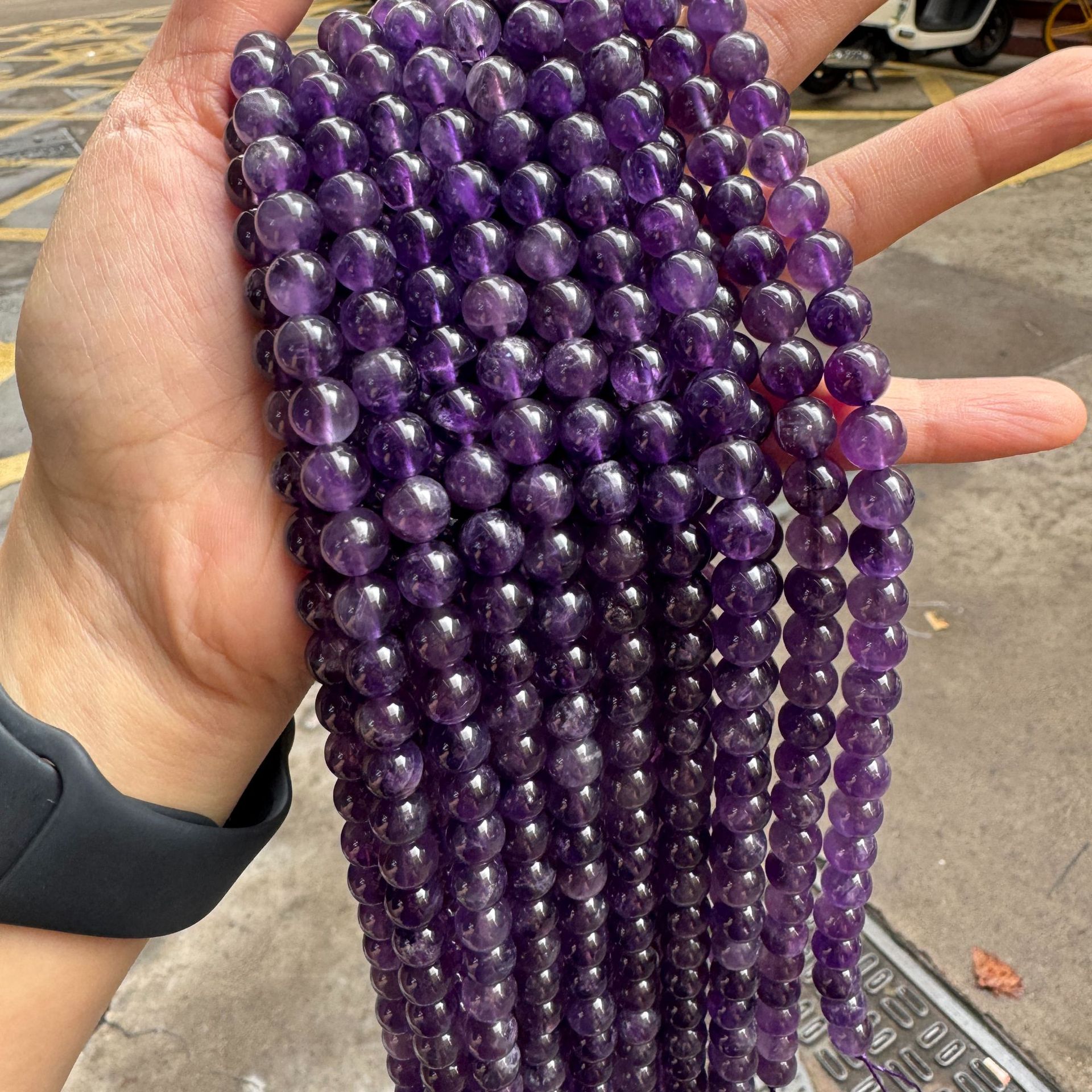Amethyst loose beads 10mm/37pcs
