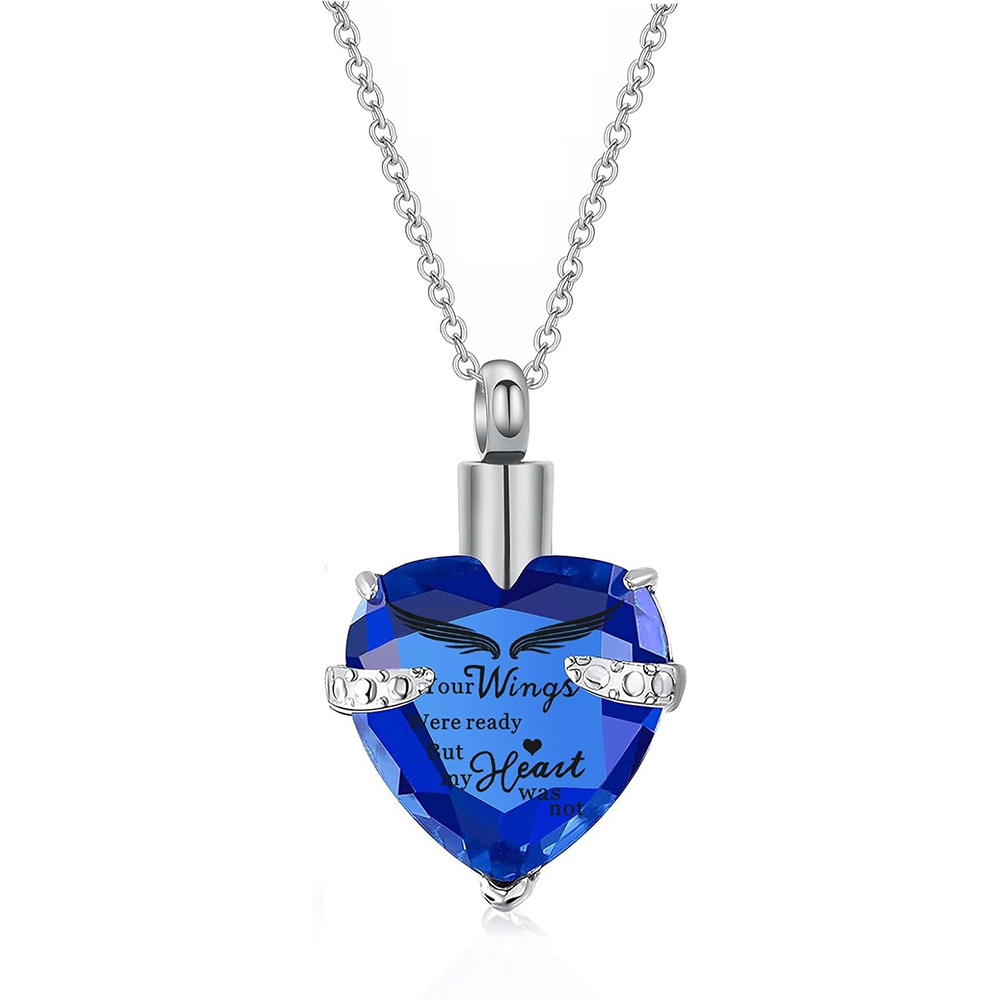 Blue heart shaped stone pendant