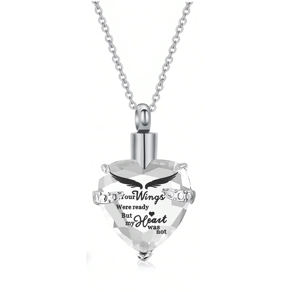 1:Silver heart stone pendant
