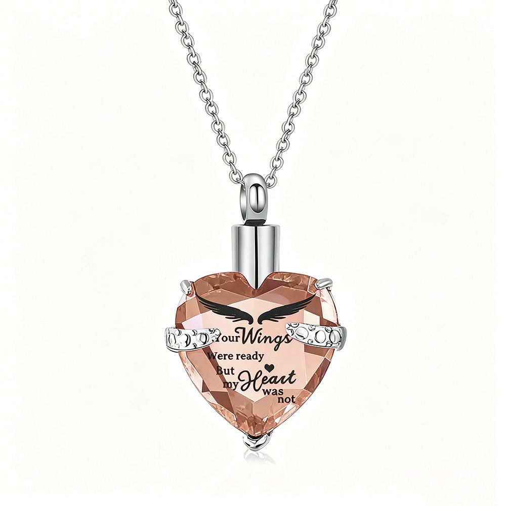 4:Rose gold heart stone pendant