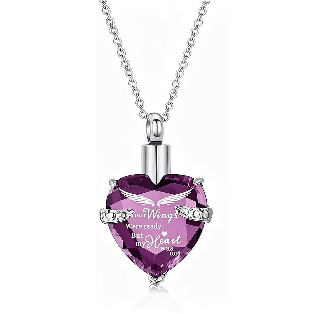 6:Purple heart shaped stone pendant