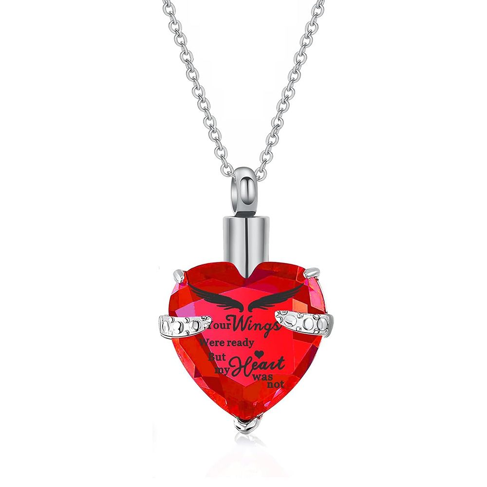 8:Red heart shaped stone pendant