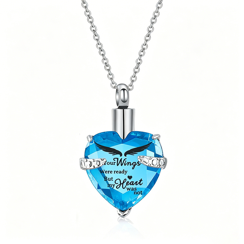 9:Sky blue heart shaped stone pendant