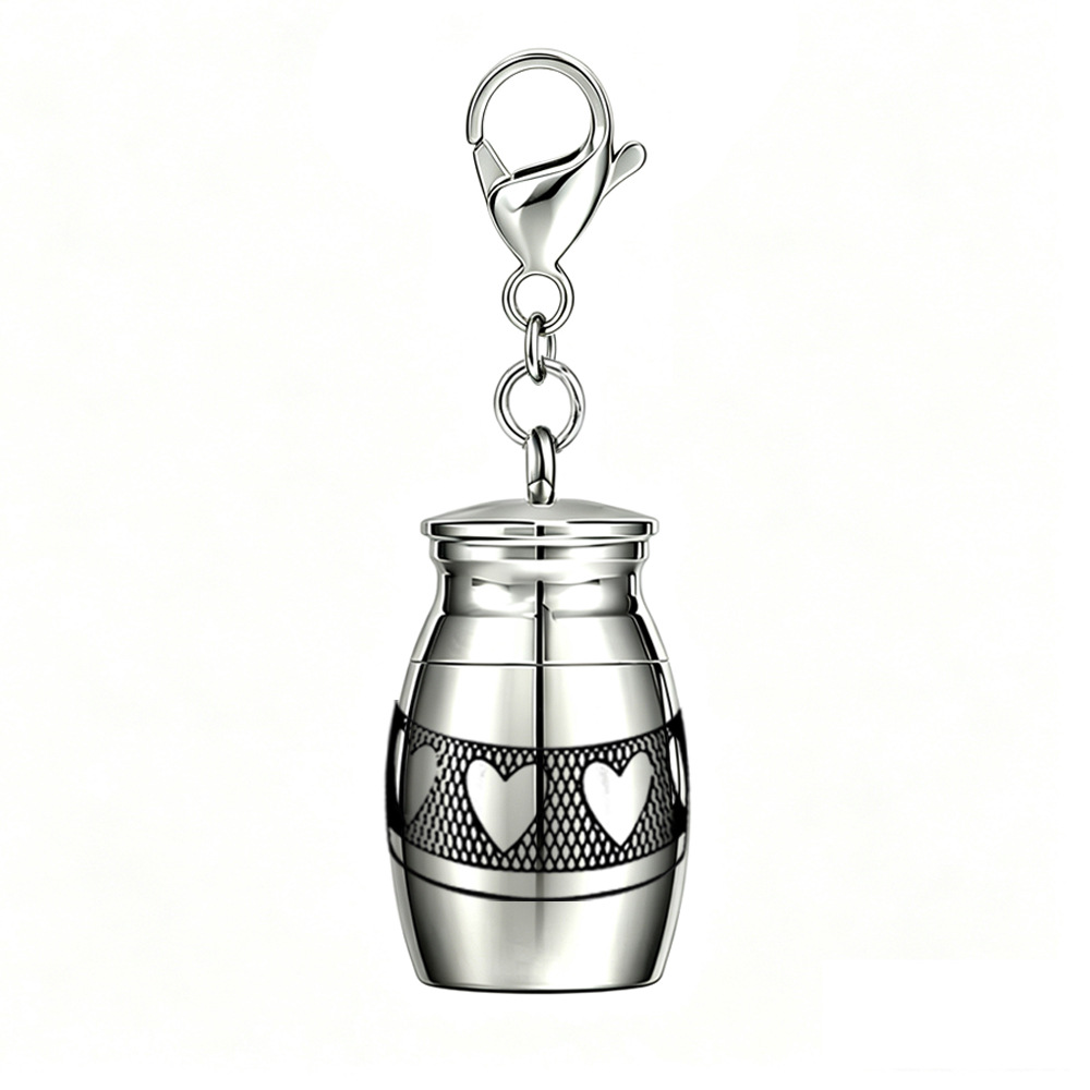 Heart-shaped jar 25*16mm with lobster clasp No. 15