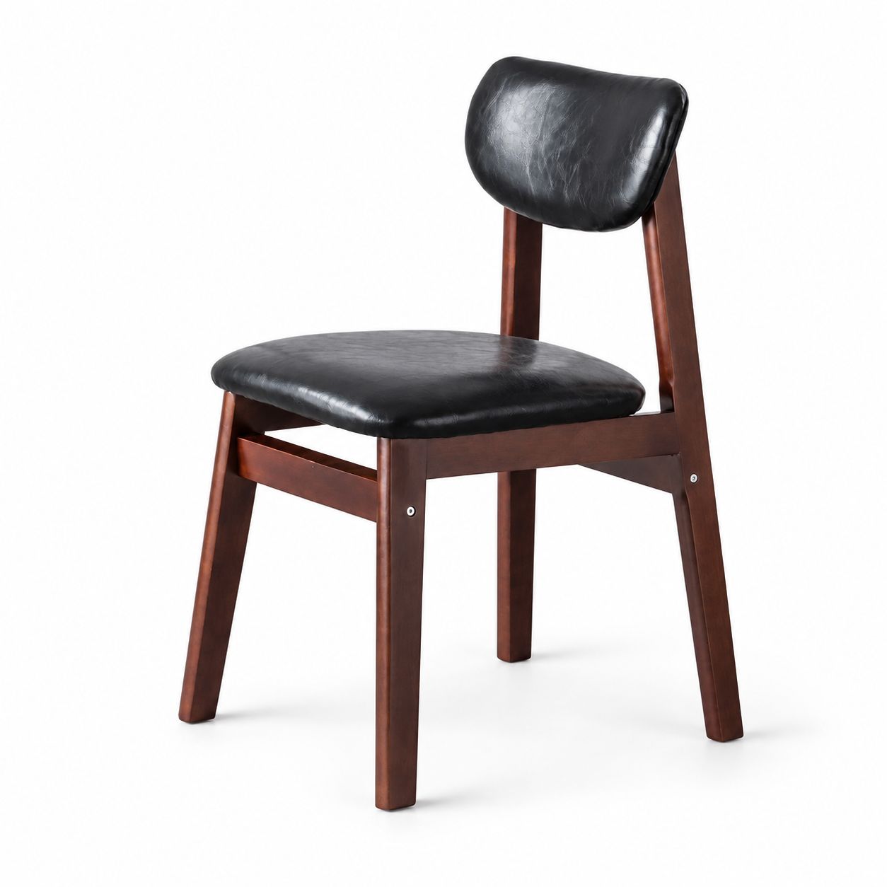 Black [Oiled Leather] Seat Cushion Brown Legs