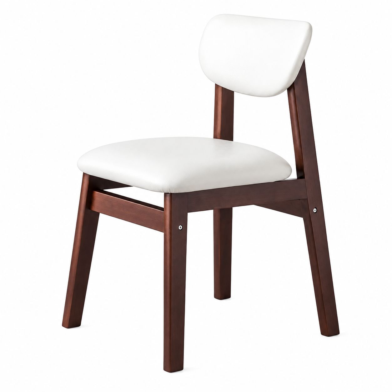 White [Oiled Leather] Seat Cushion Brown Legs