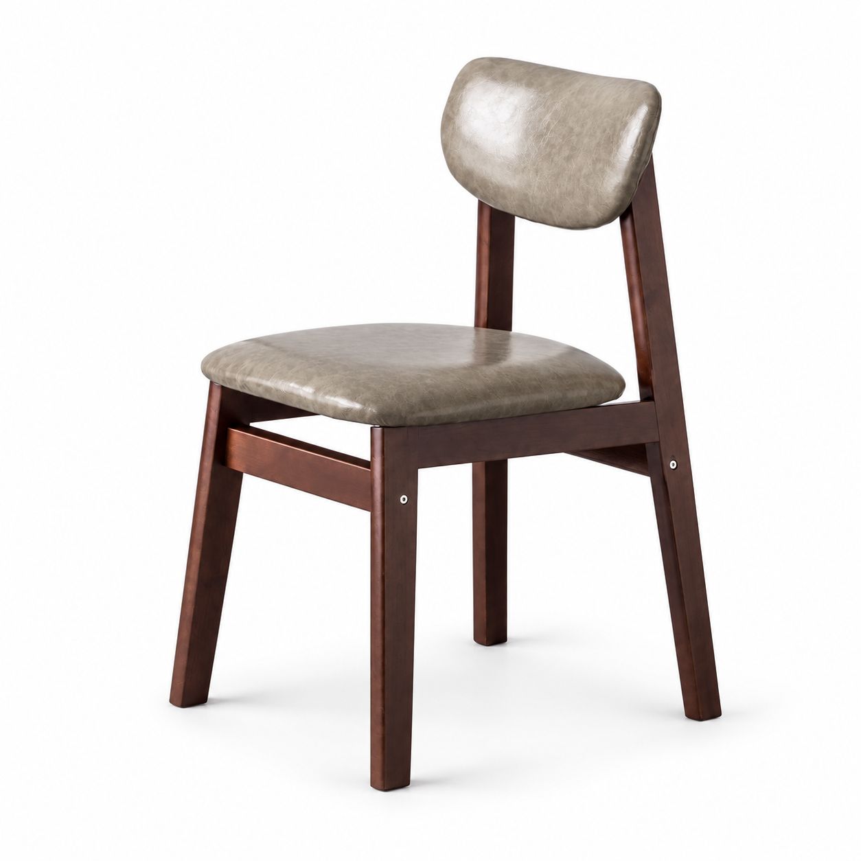 Gray [Oiled Leather] Seat Cushion Brown Legs