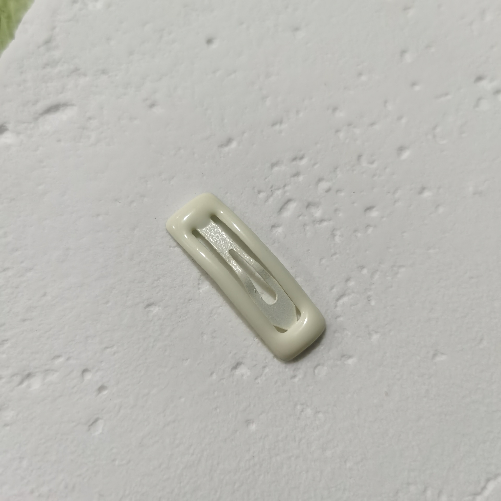 Square snap hair clip - beige - 1 piece 3cm
