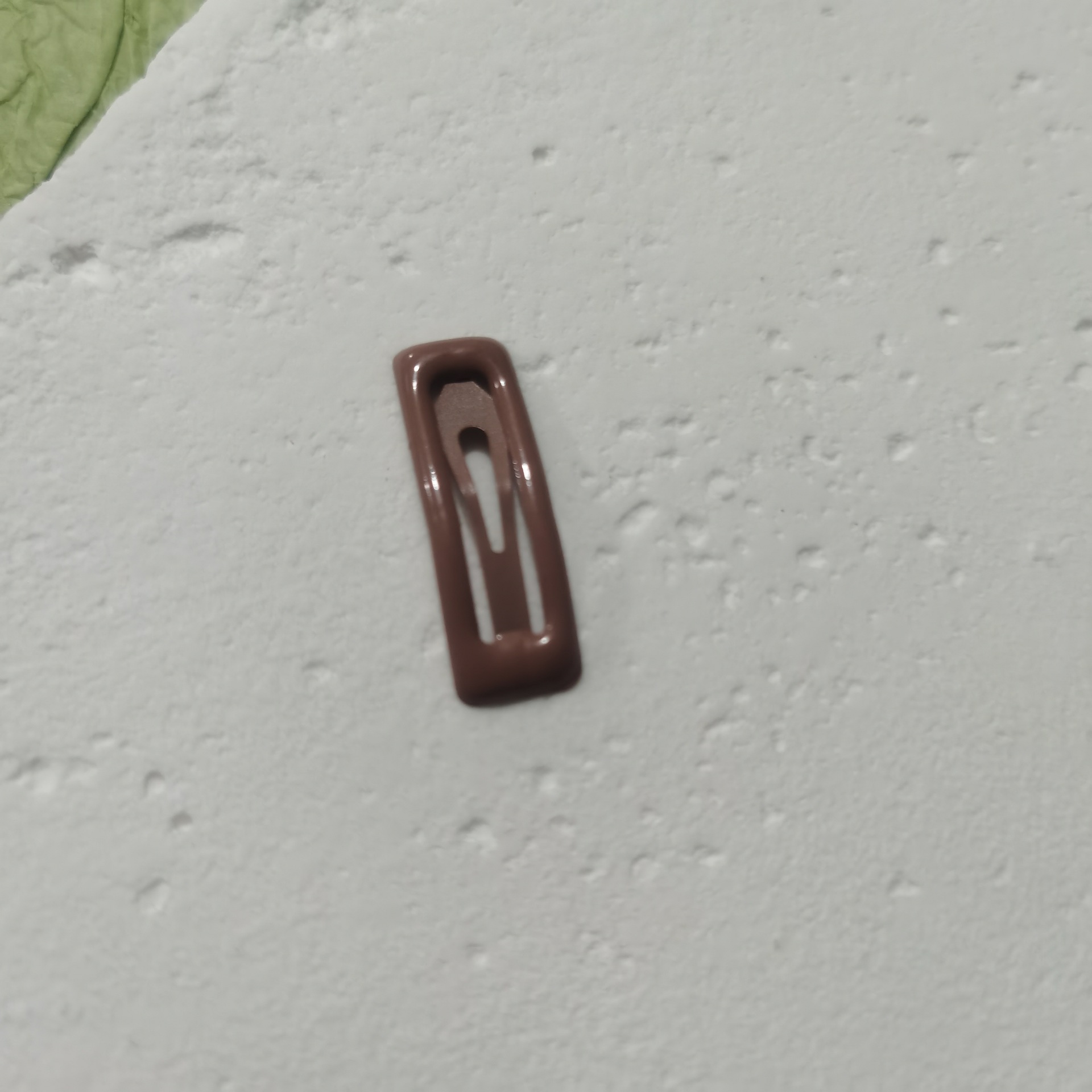 Square snap hair clip - brown - 1 piece 3cm