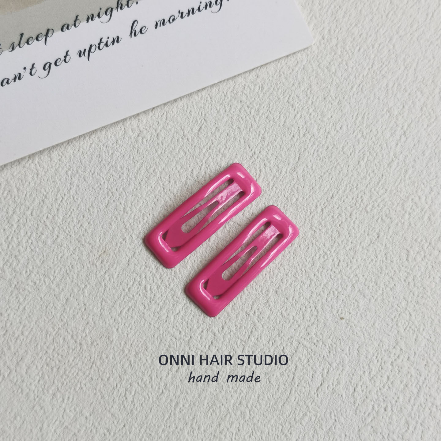 Square snap hair clip - rose red - 1 piece 3cm