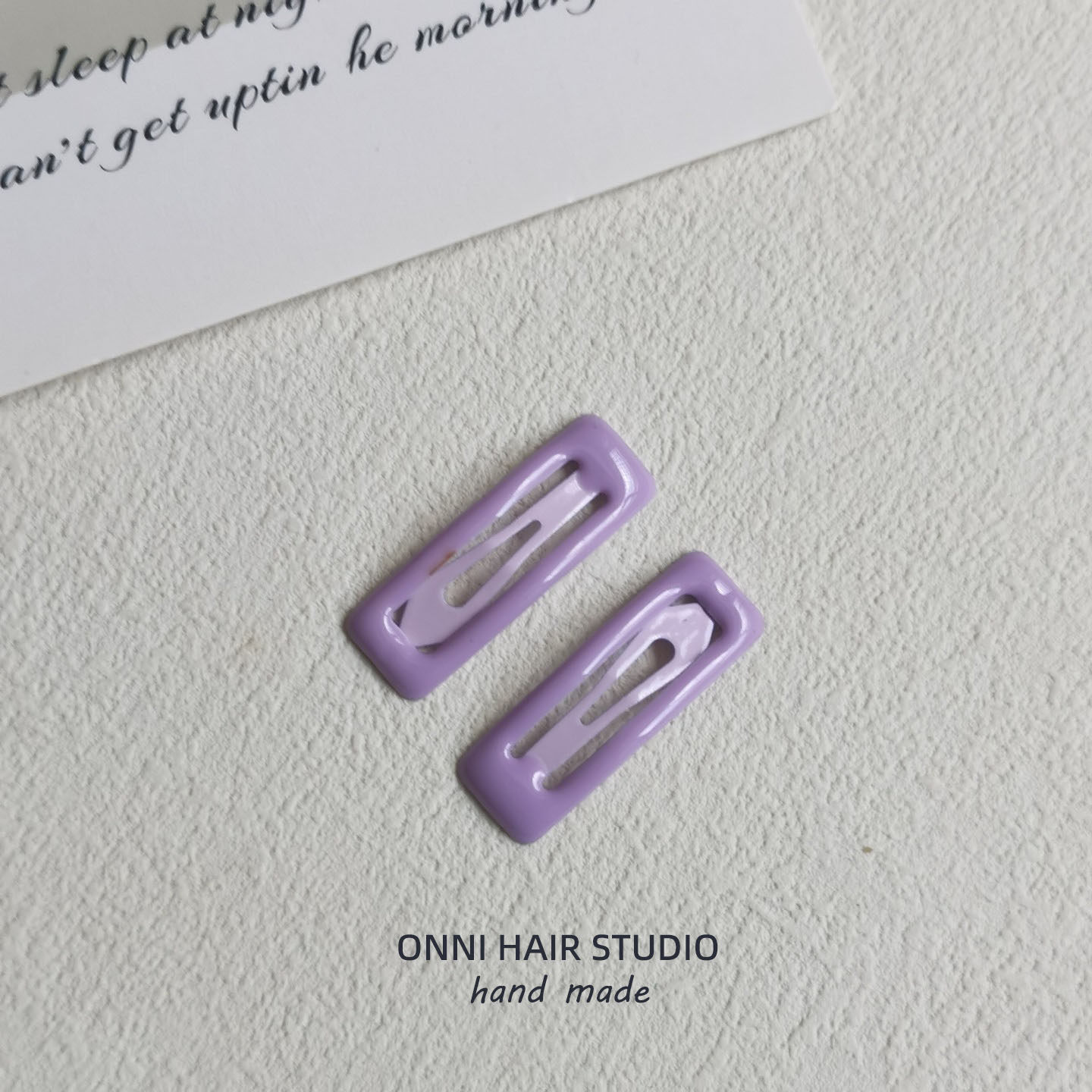 49:Square snap hair clip - purple - single