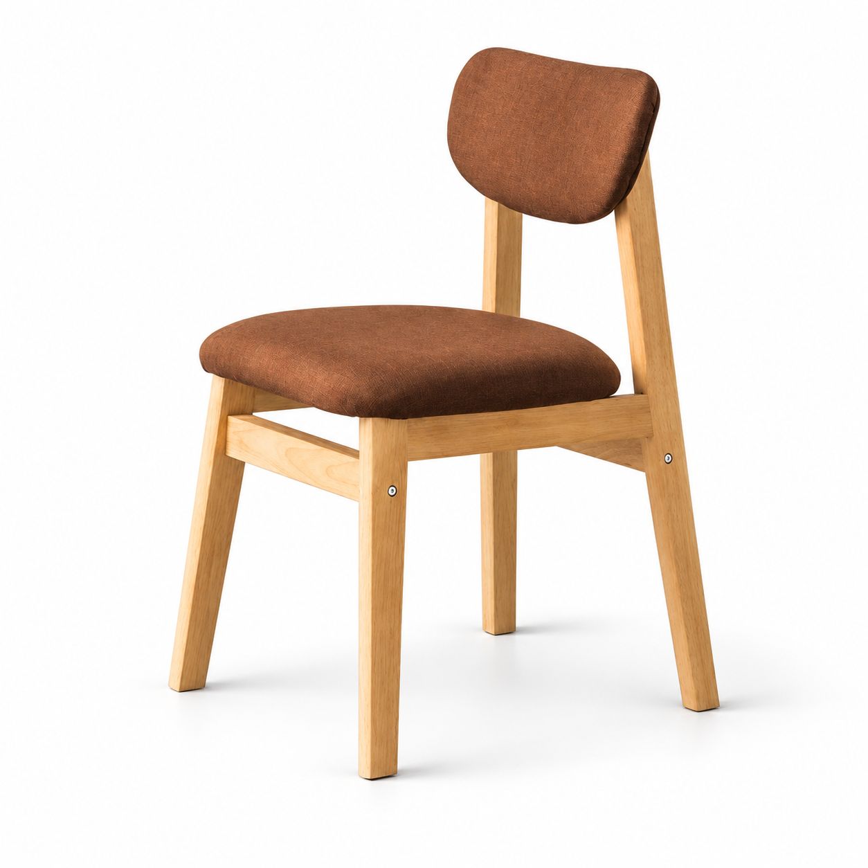 Brown  [Linen] Cushion  Natural Wood Legs