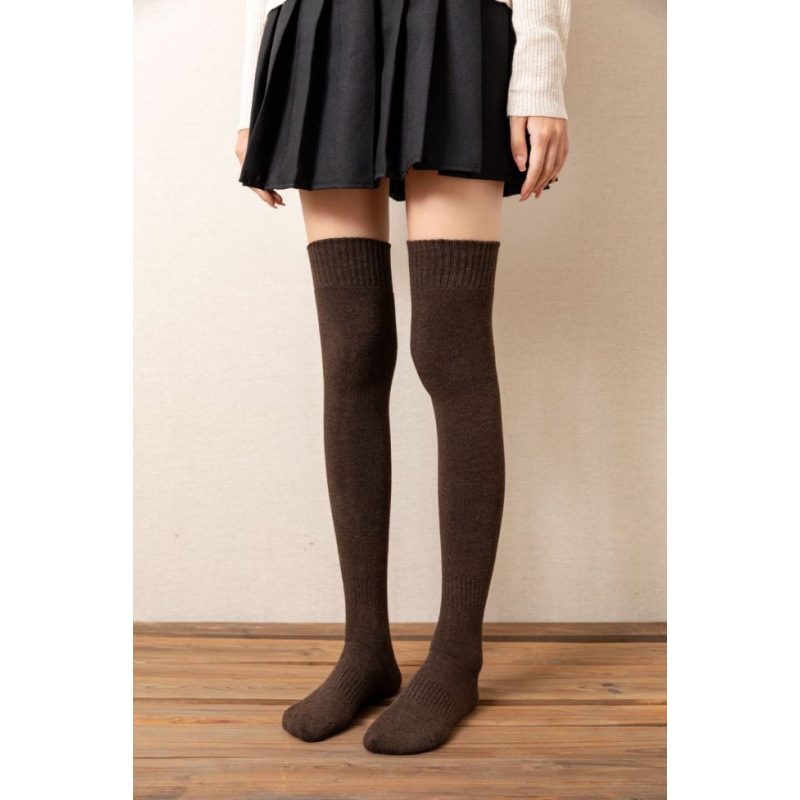 Over-the-knee socks brown