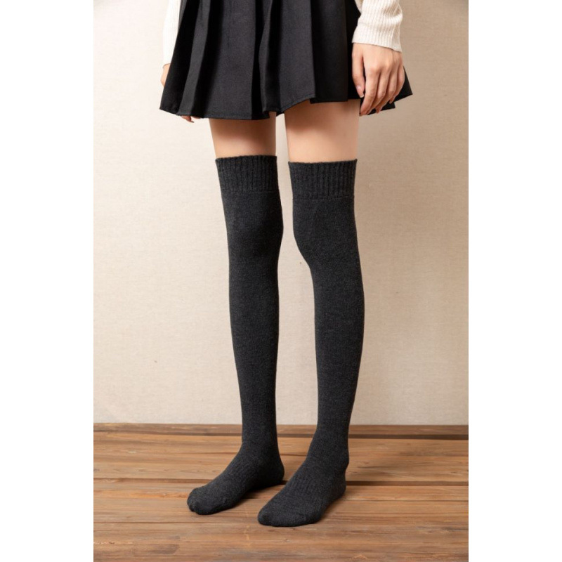 Over-the-knee socks dark gray