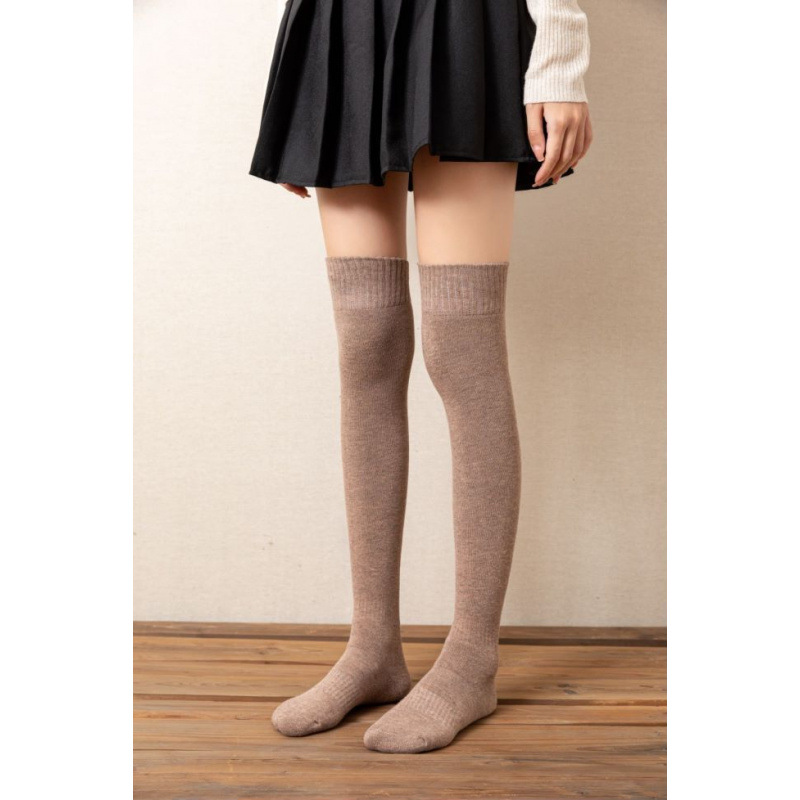 Over-the-knee socks khaki