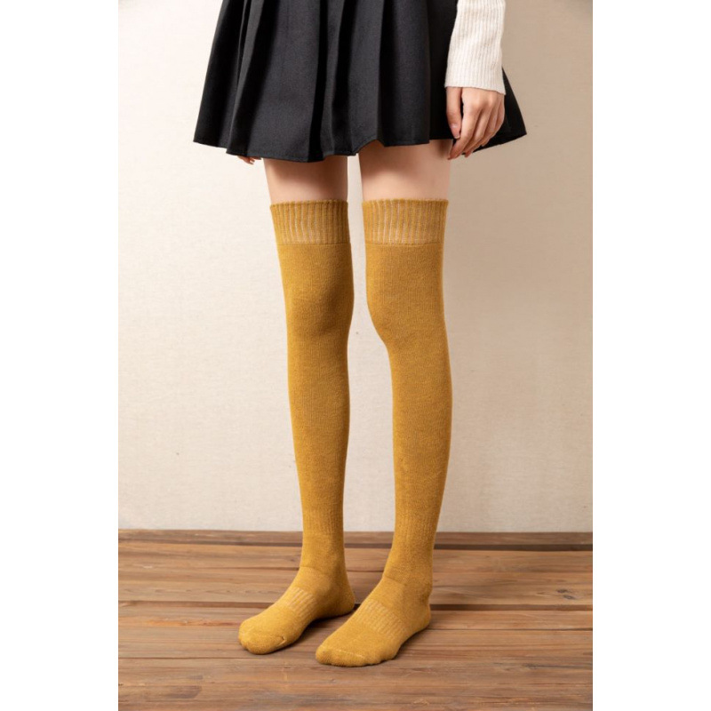 Over-the-knee socks in ginger yellow