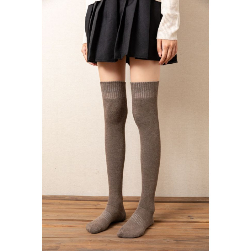 Over-the-knee socks light brown