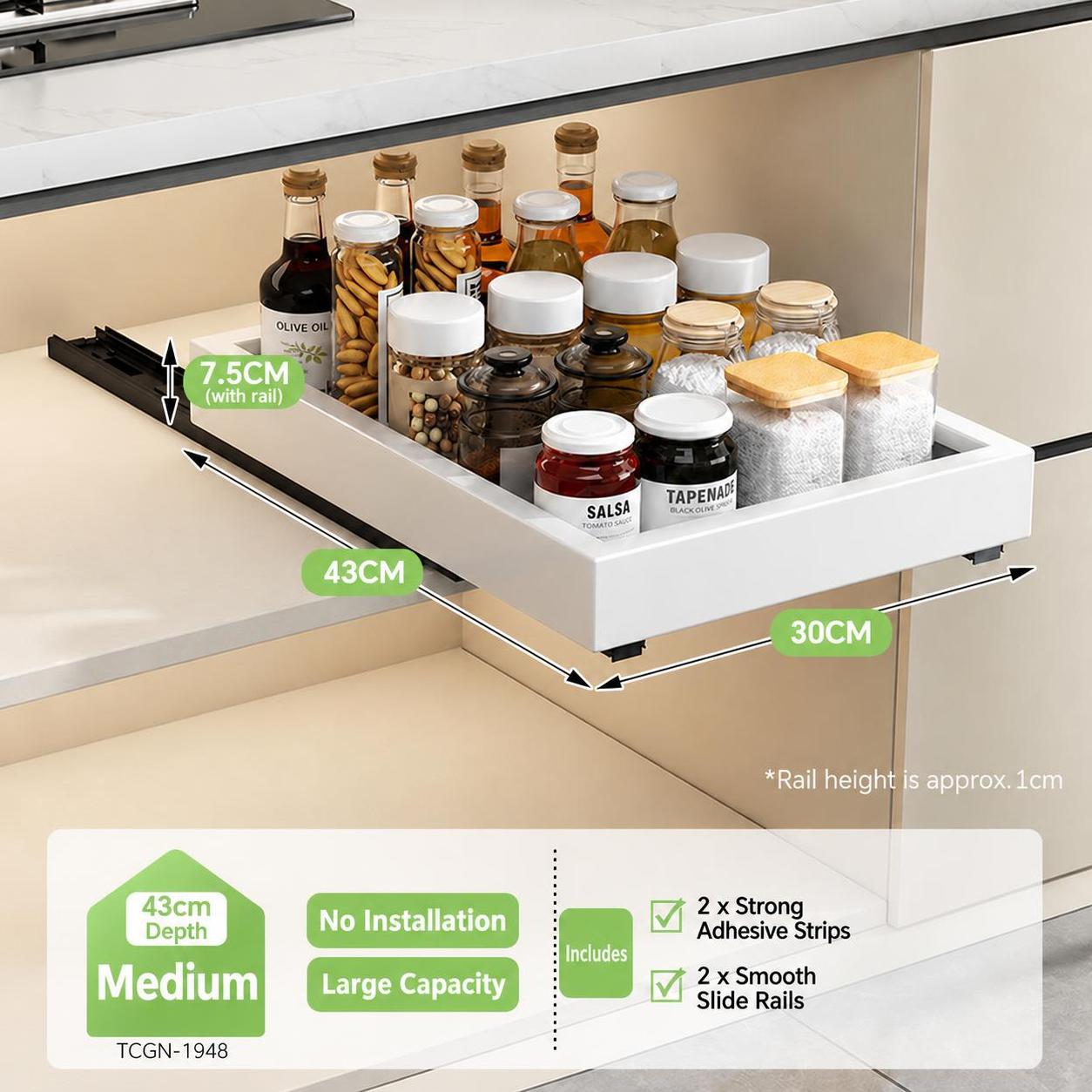 [non-retractable fixed model] white - 30 width and 43 depth