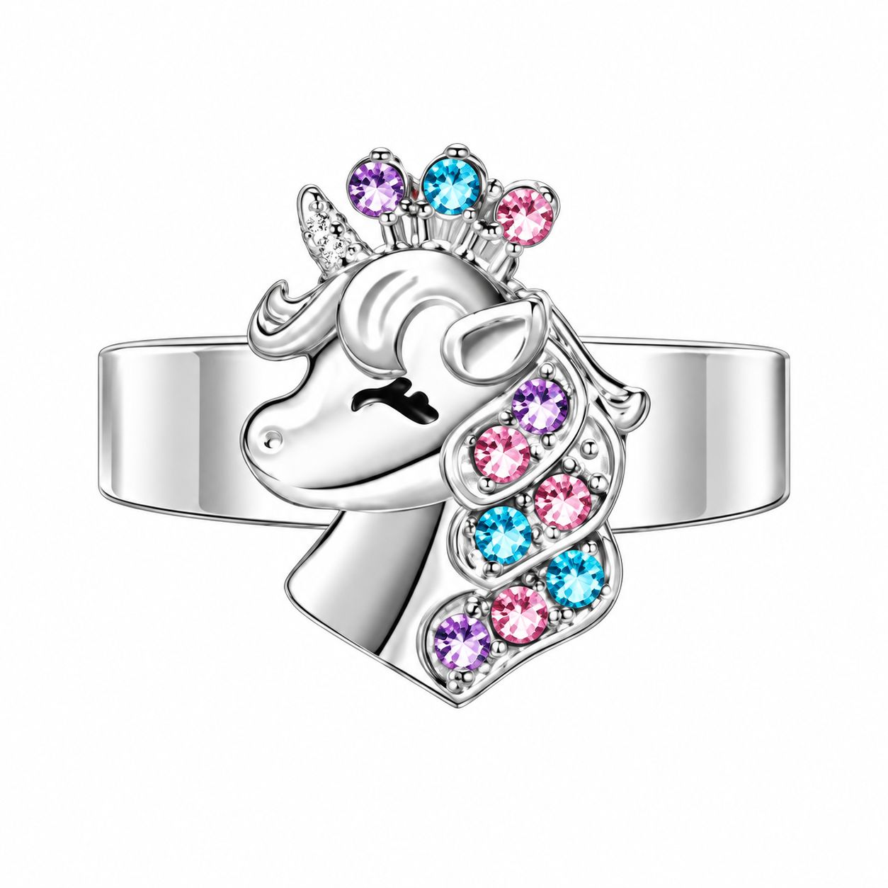 9:Women's crown unicorn Silver (ring)