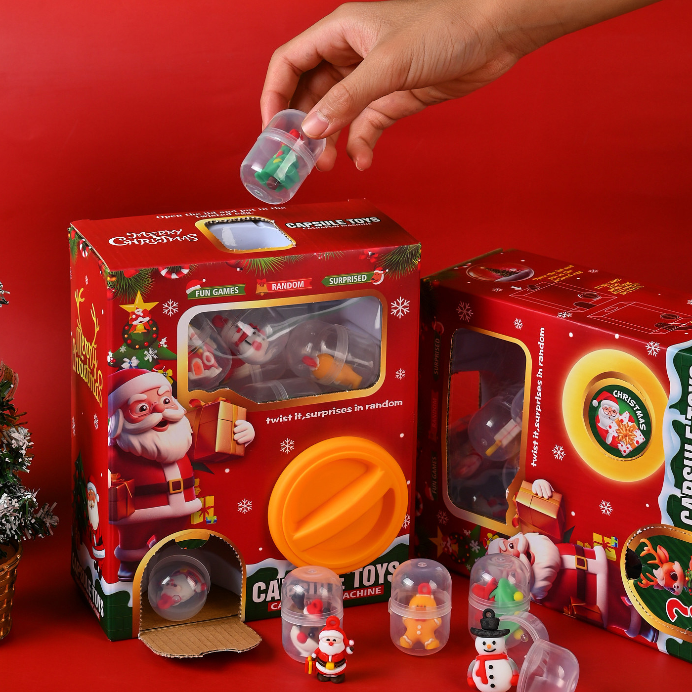 Christmas gacha machine [contains 7 gacha figures]