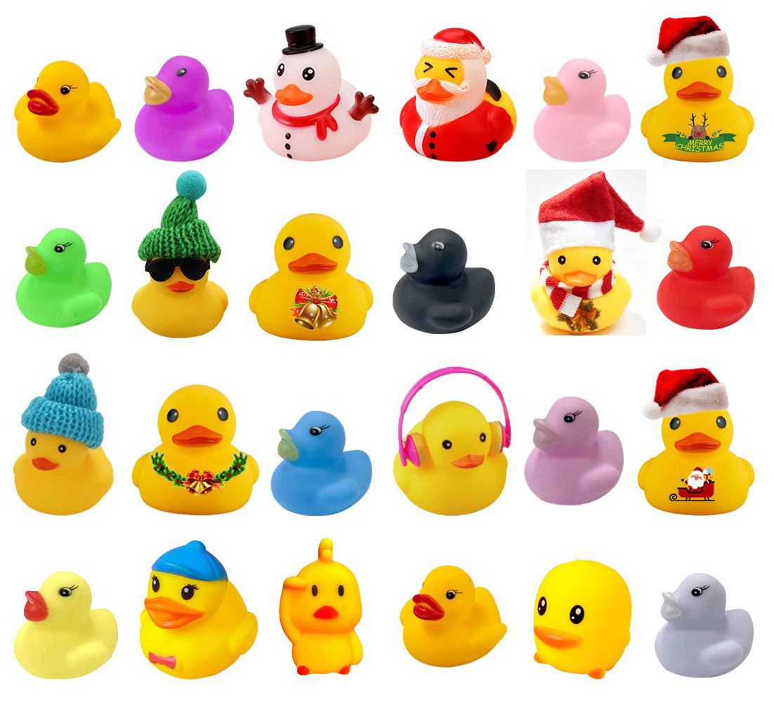 1:Christmas rubber duck advent calendar--upgraded 24 ducks color box packaging (green box)