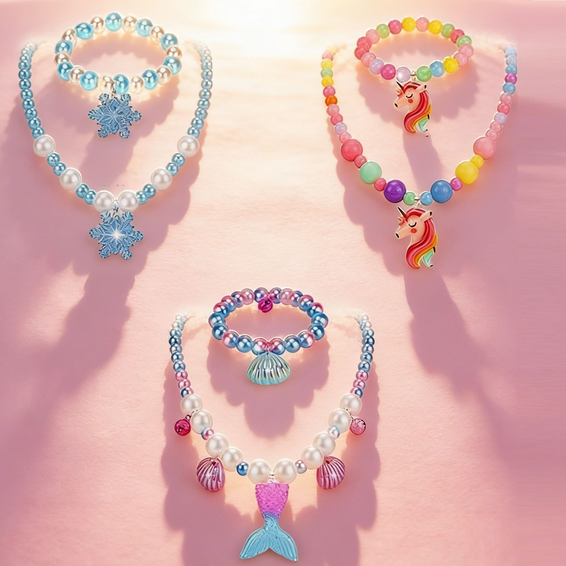 16:3 piece bracelet necklace set