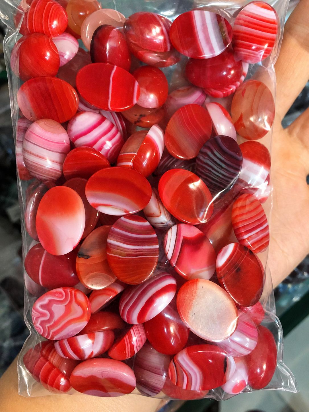 19:Deep rose striped agate