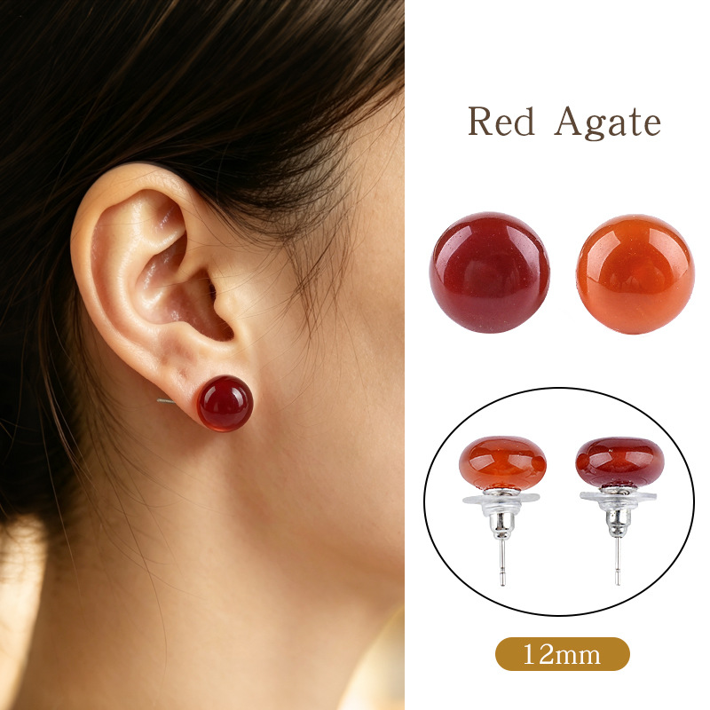 5:Red agate earrings