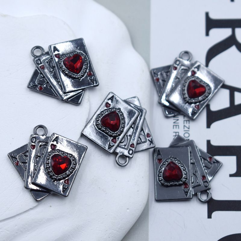 019-12 black and red poker 24*25mm/3.2g
